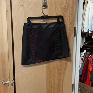 Helmut Lang asymmetrical leather mini skirt